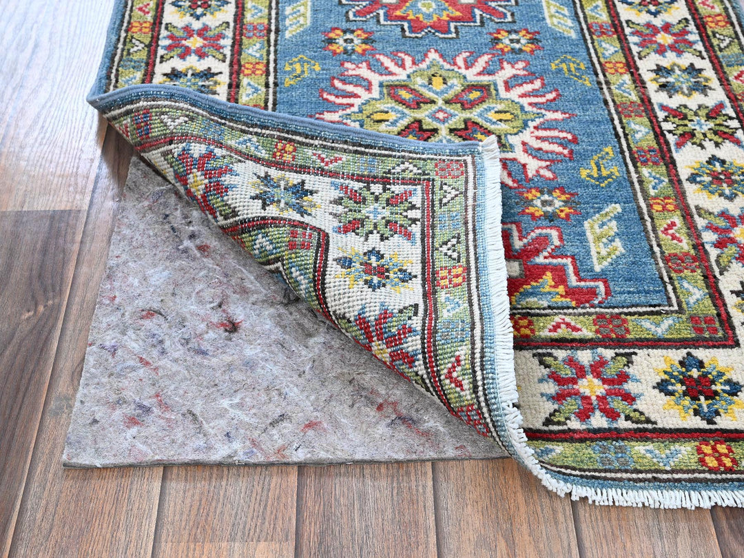 2'3" x 6'0" New Hand Knotted Blue Wool Runner Oriental Rug - MOA102488