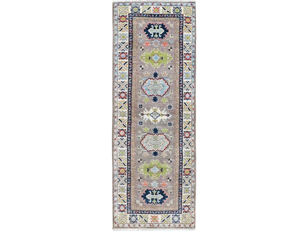 2'1" x 5'10" New Hand Knotted Grey Wool Runner Oriental Rug - MOA102489