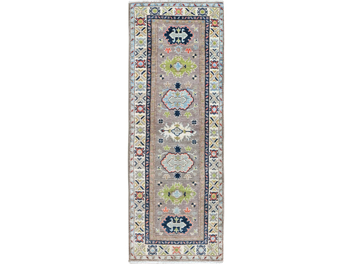 2'1" x 5'10" New Hand Knotted Grey Wool Runner Oriental Rug - MOA102489