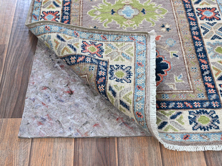 2'1" x 5'10" New Hand Knotted Grey Wool Runner Oriental Rug - MOA102489