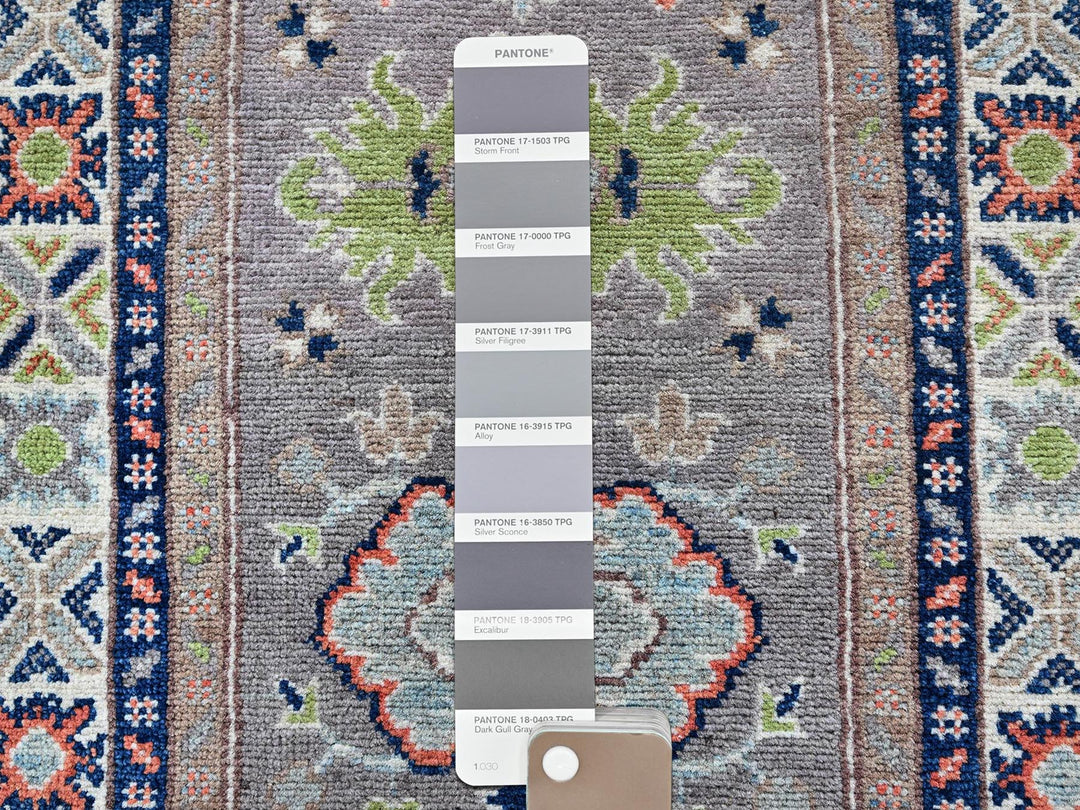 2'1" x 5'10" New Hand Knotted Grey Wool Runner Oriental Rug - MOA102489