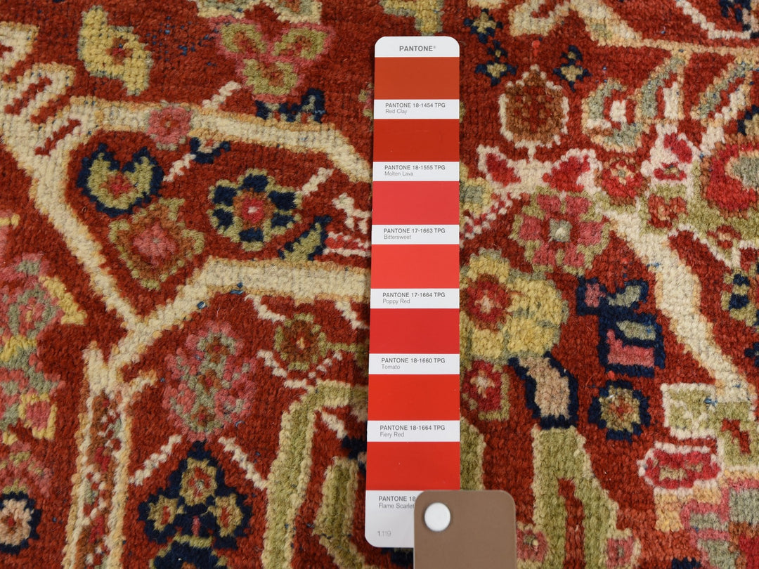 4'1" x 6'7" Vintage Hand Knotted Red Wool Rectangle Oriental Rug - MOA10249054