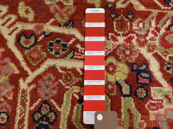 4'1" x 6'7" Vintage Hand Knotted Red Wool Rectangle Oriental Rug - MOA10249054