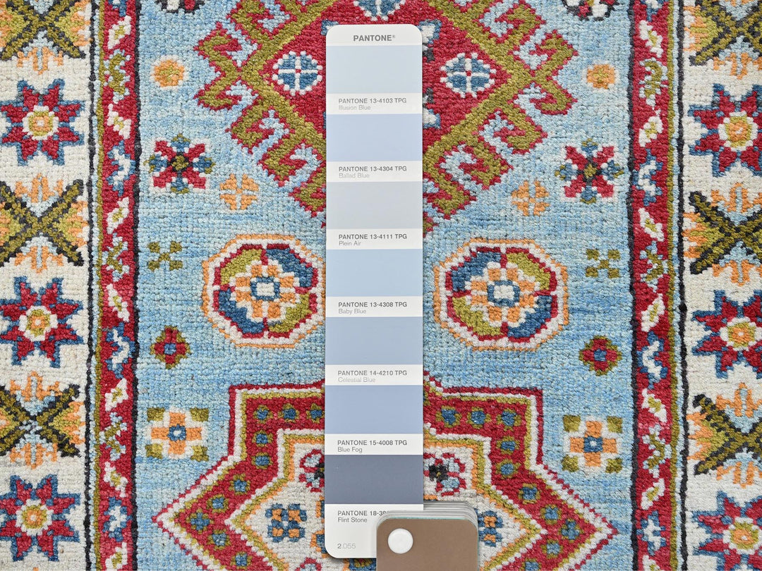 2'1" x 5'9" New Hand Knotted Blue Wool Runner Oriental Rug - MOA102492
