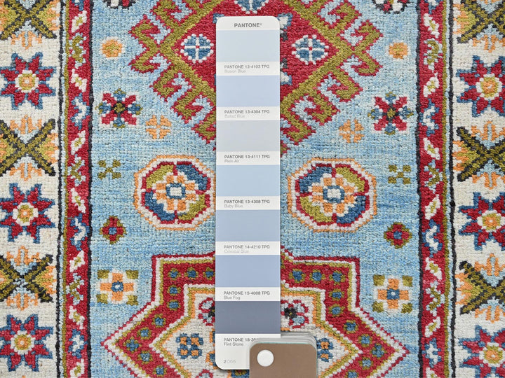 2'1" x 5'9" New Hand Knotted Blue Wool Runner Oriental Rug - MOA102492