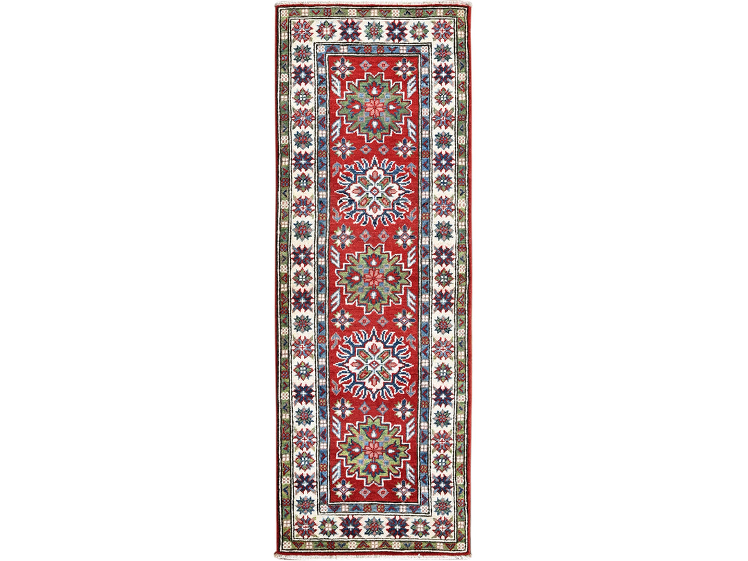 2'1" x 6'0" New Hand Knotted Red Wool Runner Oriental Rug - MOA102494
