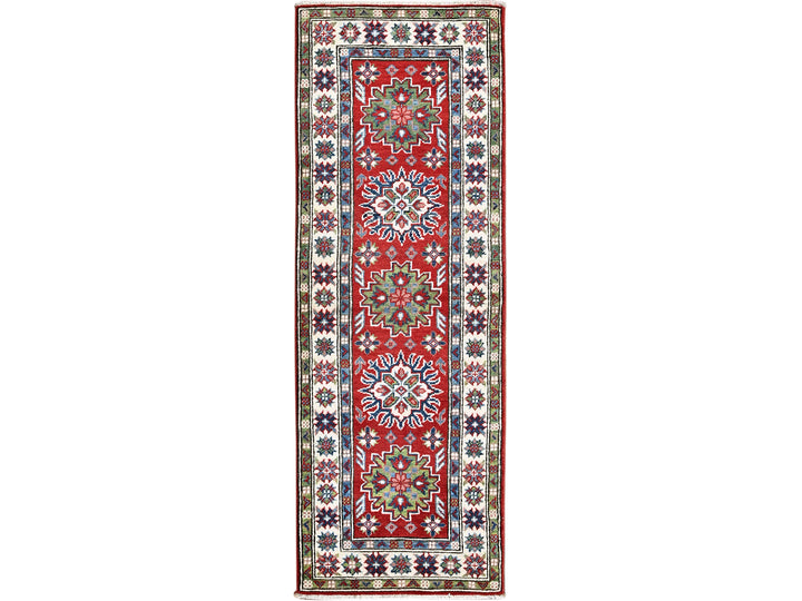 2'1" x 6'0" New Hand Knotted Red Wool Runner Oriental Rug - MOA102494