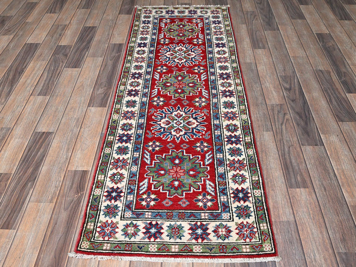 2'1" x 6'0" New Hand Knotted Red Wool Runner Oriental Rug - MOA102494