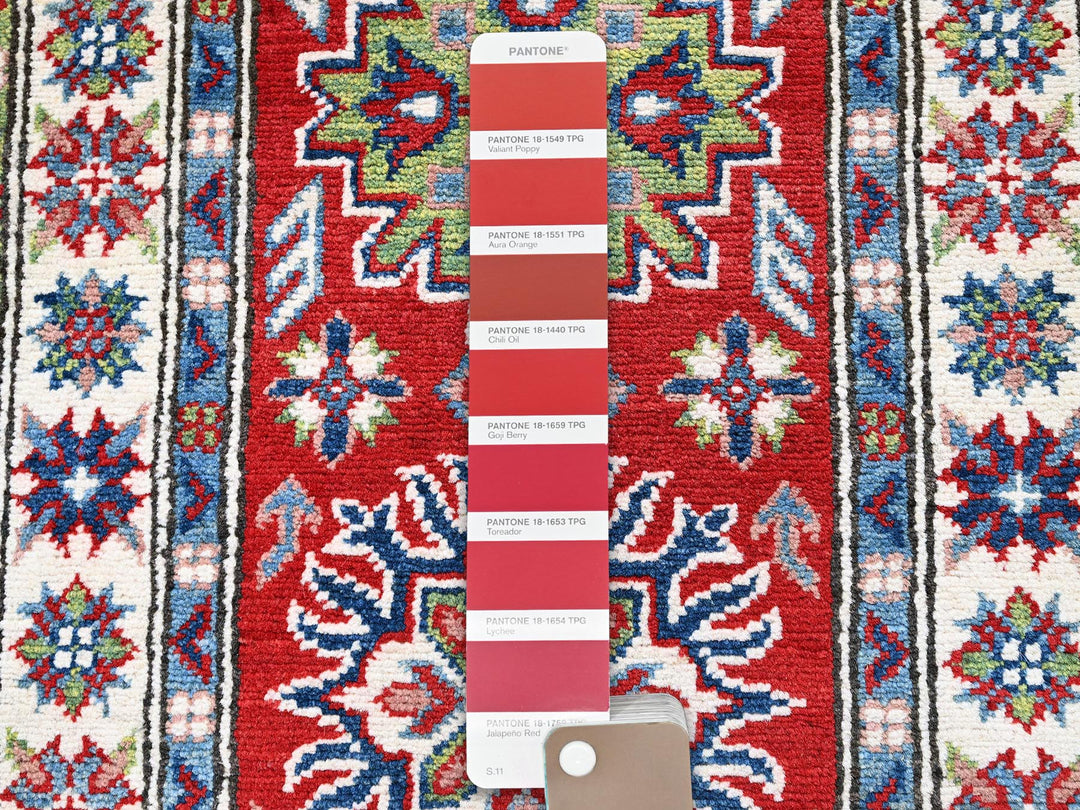 2'1" x 6'0" New Hand Knotted Red Wool Runner Oriental Rug - MOA102494
