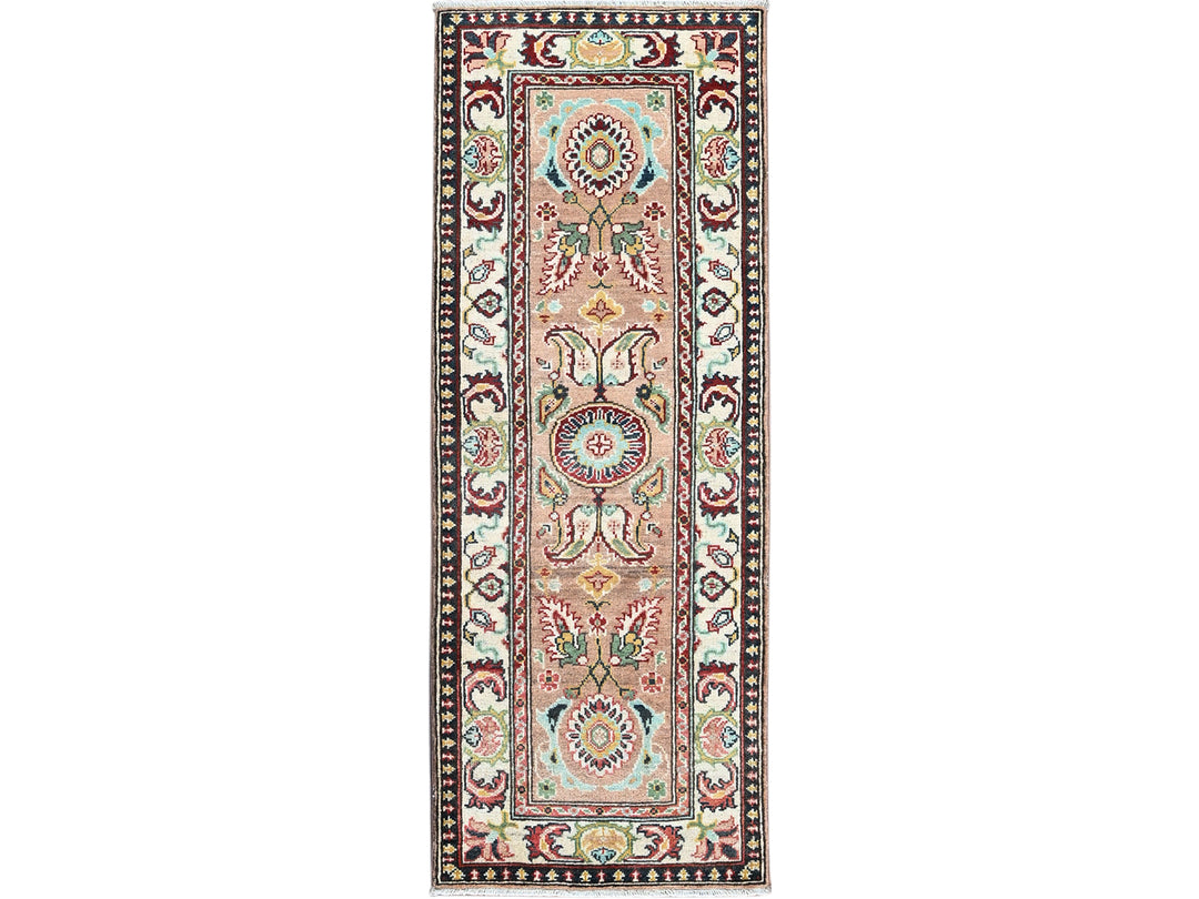 2'2" x 5'10" New Hand Knotted Brown Wool Runner Oriental Rug - MOA102495