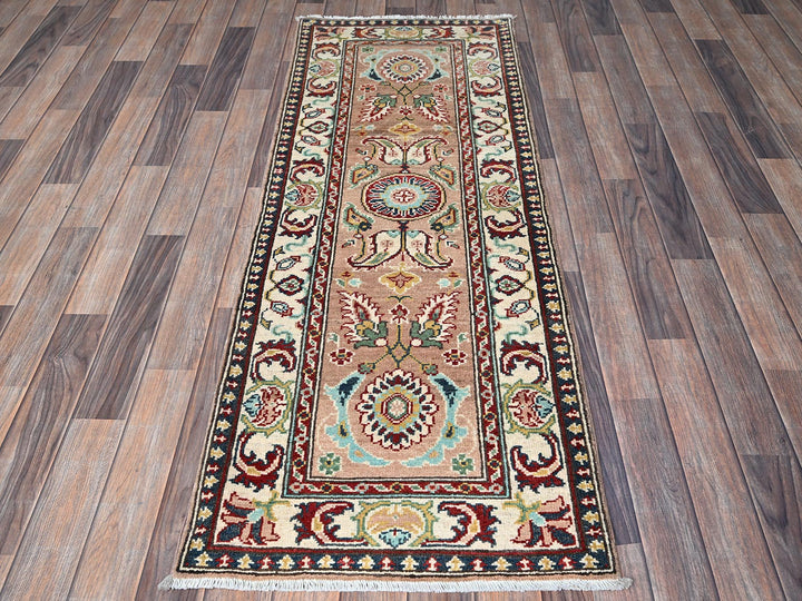 2'2" x 5'10" New Hand Knotted Brown Wool Runner Oriental Rug - MOA102495