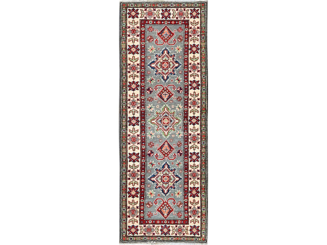 2'2" x 5'11" New Hand Knotted Grey Wool Runner Oriental Rug - MOA102498