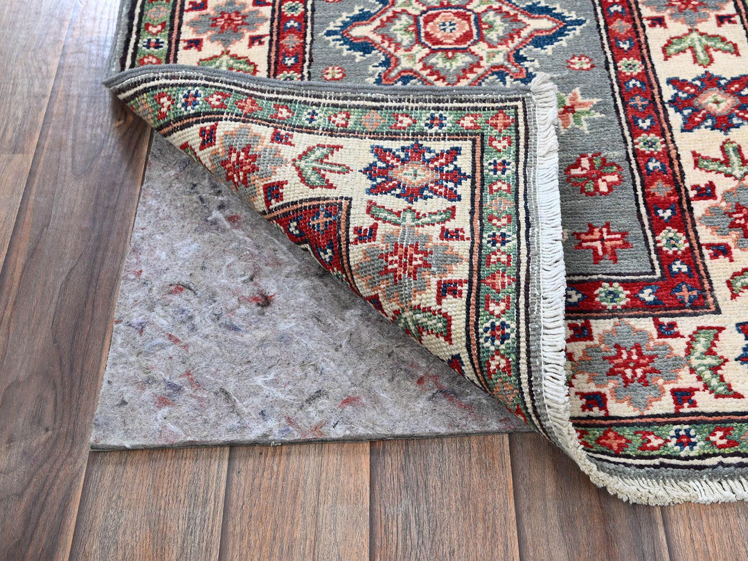 2'2" x 5'11" New Hand Knotted Grey Wool Runner Oriental Rug - MOA102498