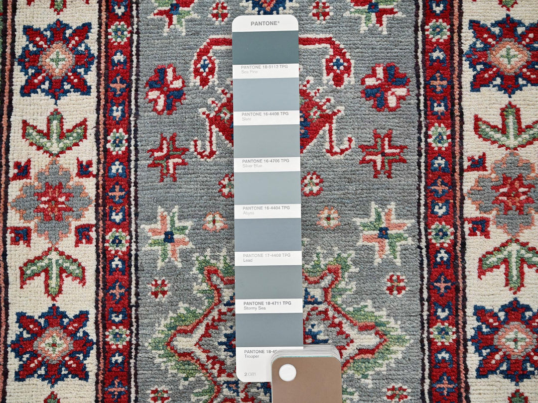 2'2" x 5'11" New Hand Knotted Grey Wool Runner Oriental Rug - MOA102498