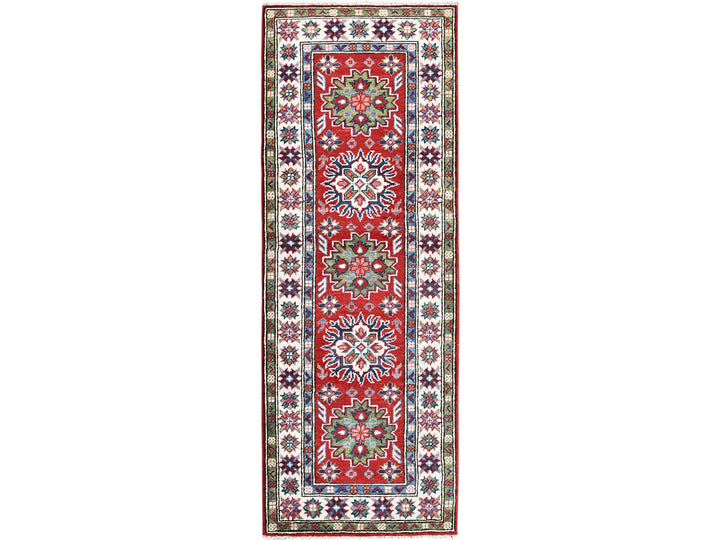 2'1" x 6'0" New Hand Knotted Red Wool Runner Oriental Rug - MOA102500
