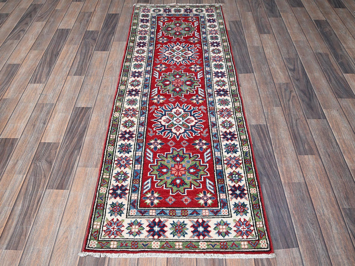 2'1" x 6'0" New Hand Knotted Red Wool Runner Oriental Rug - MOA102500