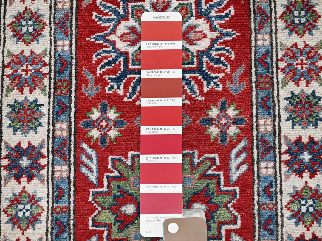 2'1" x 6'0" New Hand Knotted Red Wool Runner Oriental Rug - MOA102500