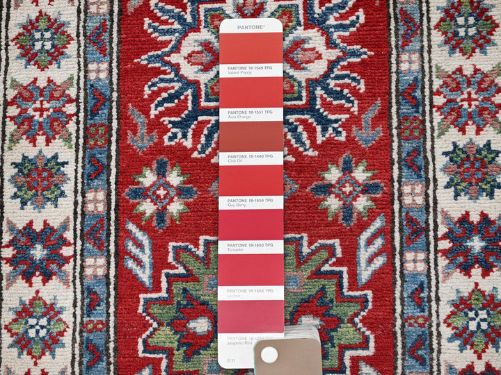 2'1" x 6'0" New Hand Knotted Red Wool Runner Oriental Rug - MOA102500