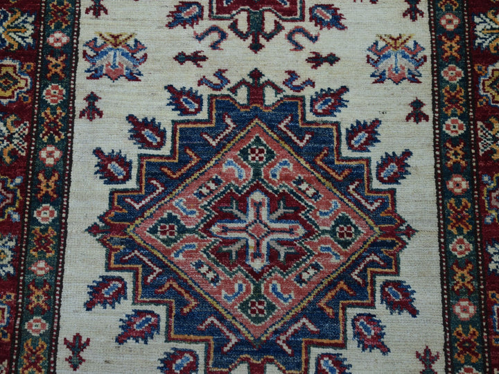 2'9" x 19'1" New Hand Knotted Ivory Wool Runner Oriental Rug - MOA10250187