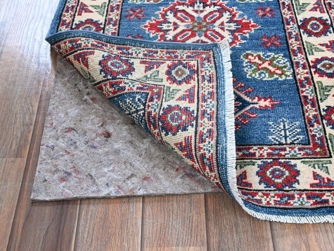 2'1" x 5'10" New Hand Knotted Blue Wool Runner Oriental Rug - MOA102501