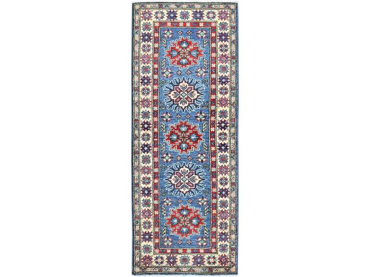 2'0" x 5'10" New Hand Knotted Blue Wool Runner Oriental Rug - MOA102502
