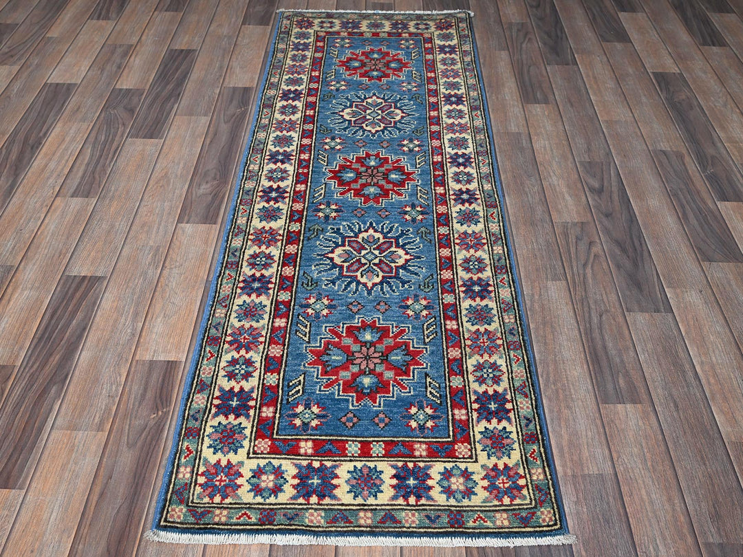 2'0" x 5'10" New Hand Knotted Blue Wool Runner Oriental Rug - MOA102502