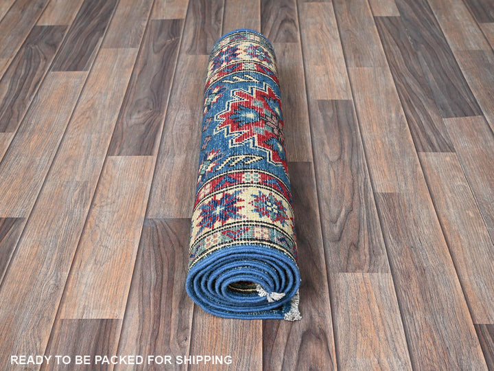 2'0" x 5'10" New Hand Knotted Blue Wool Runner Oriental Rug - MOA102502