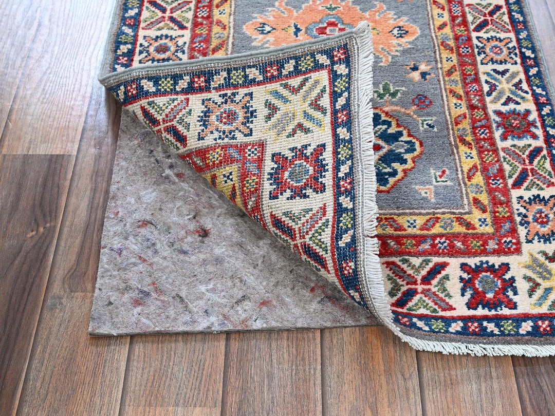 2'0" x 6'6" New Hand Knotted Grey Wool Runner Oriental Rug - MOA102503