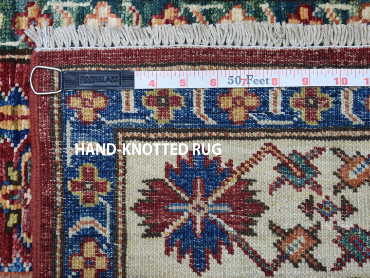 3'5" x 19'3" New Hand Knotted Red Wool Runner Oriental Rug - MOA10250419