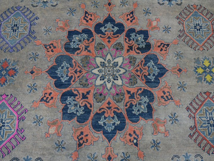 8'0" x 9'9" New Hand Knotted Grey Wool Rectangle Oriental Rug - MOA10250579
