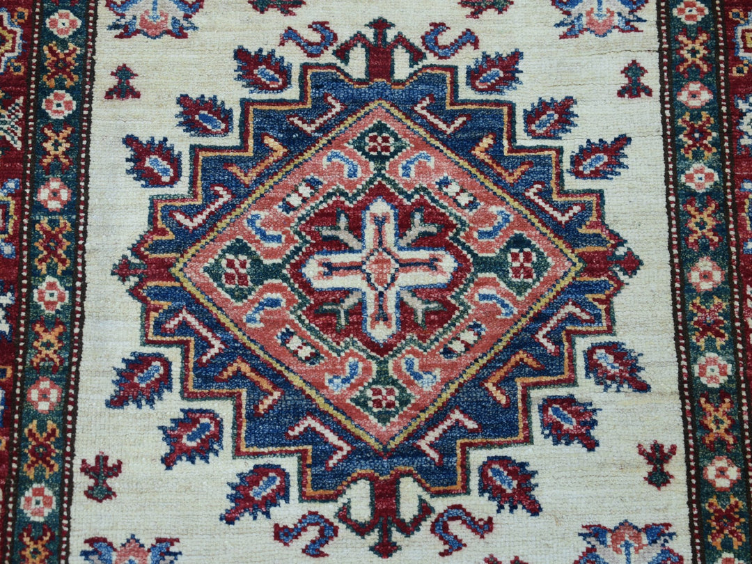 2'9" x 19'0" New Hand Knotted Ivory Wool Runner Oriental Rug - MOA10250646