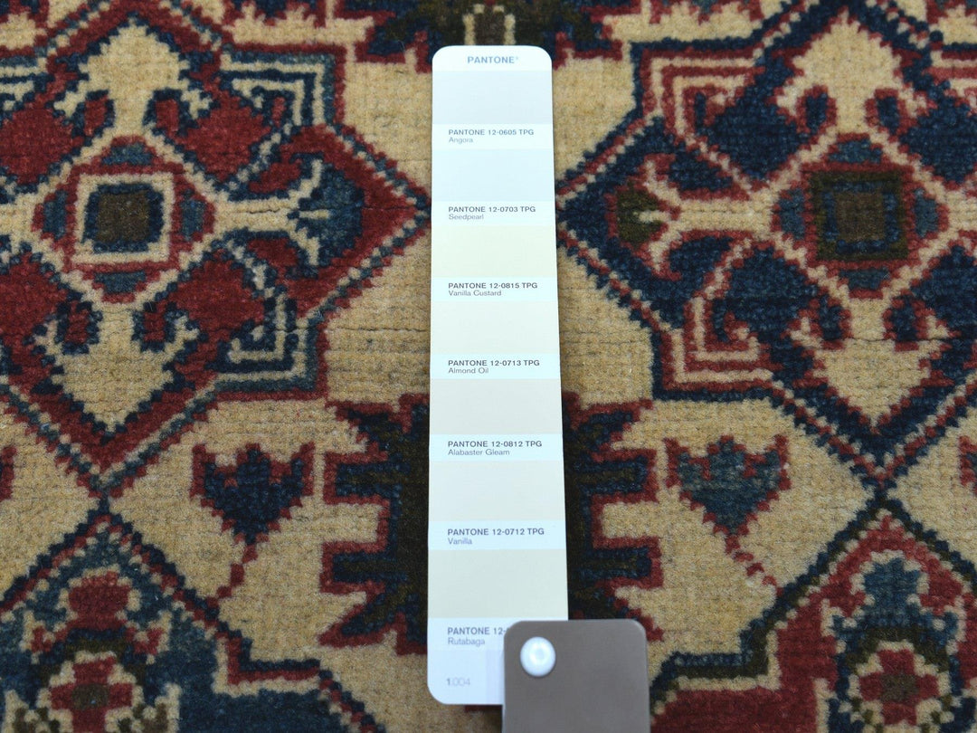4'3" x 5'7" New Hand Knotted Ivory Wool Rectangle Oriental Rug - MOA10250648