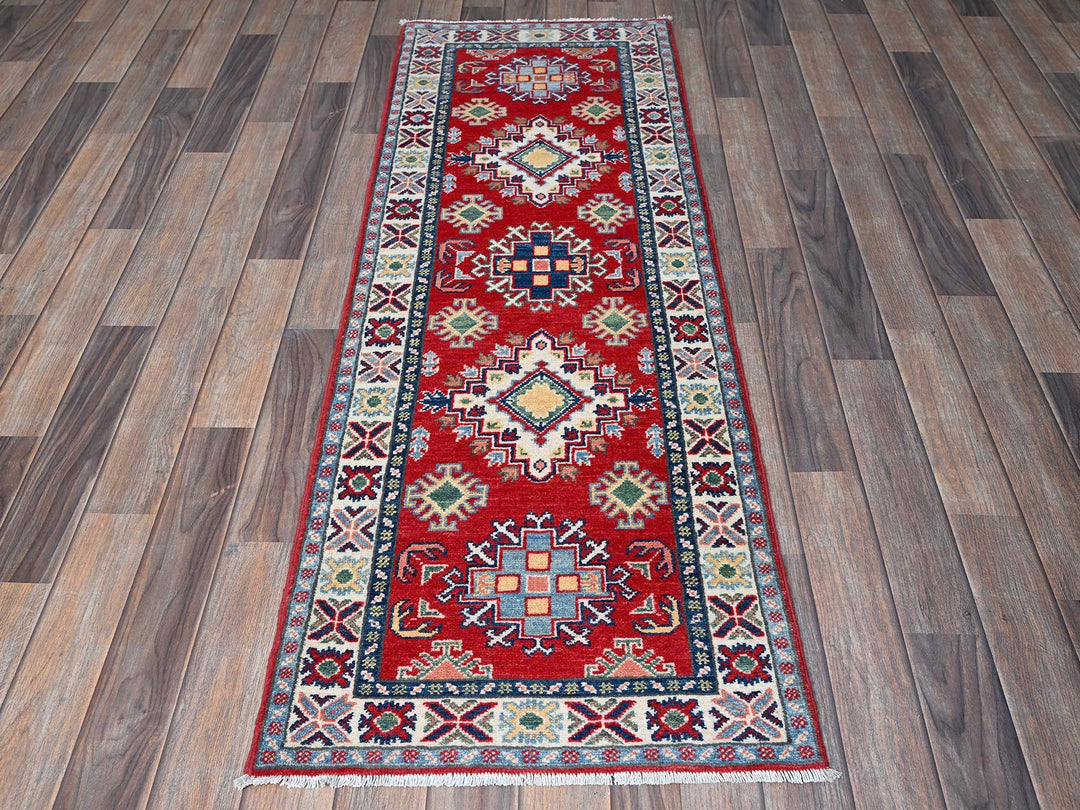 2'0" x 5'9" New Hand Knotted Red Wool Runner Oriental Rug - MOA102506