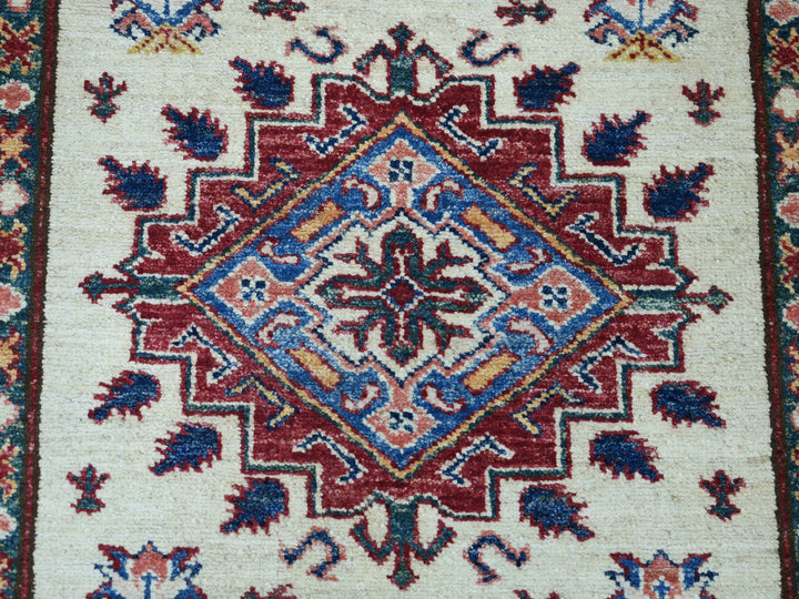 2'10" x 19'1" New Hand Knotted Ivory Wool Runner Oriental Rug - MOA10250822