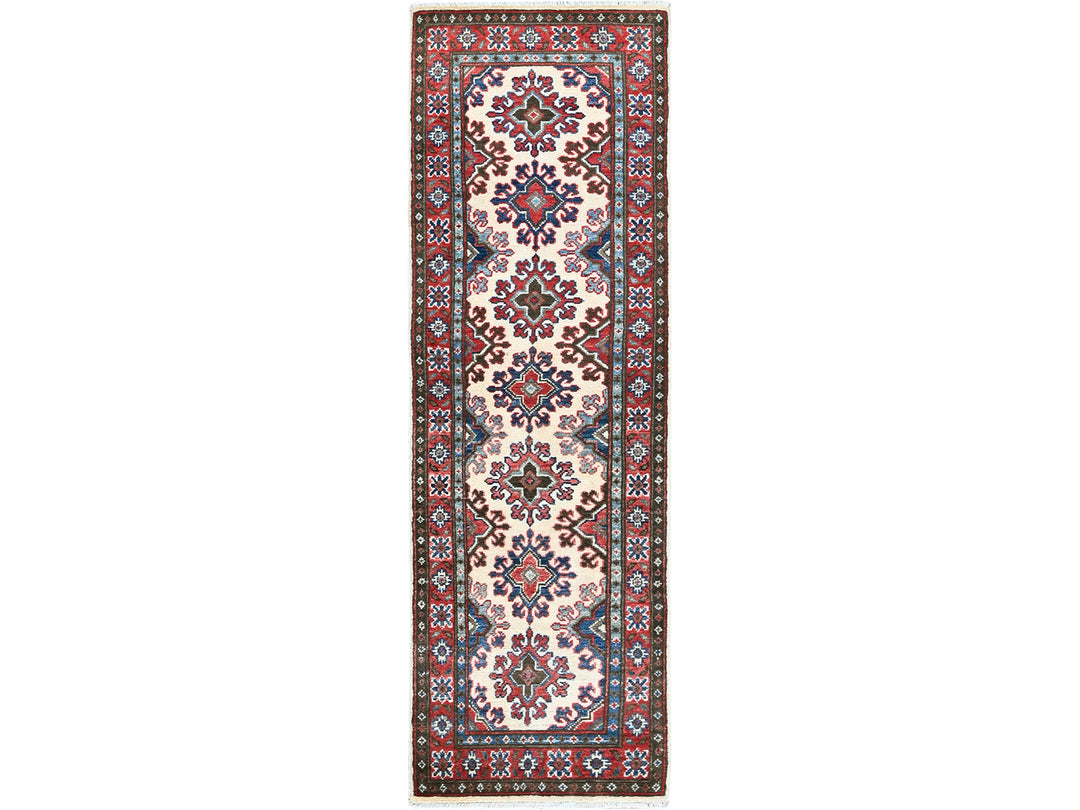 1'10" x 6'0" New Hand Knotted Ivory Wool Runner Oriental Rug - MOA102508
