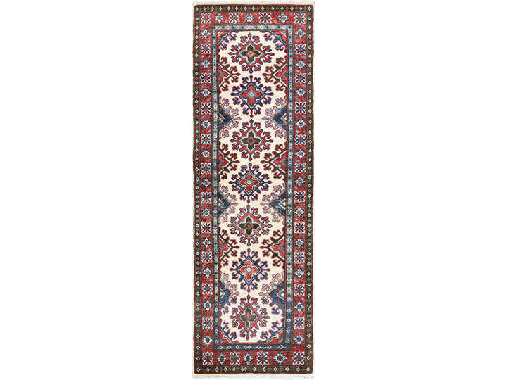 1'10" x 6'0" New Hand Knotted Ivory Wool Runner Oriental Rug - MOA102508