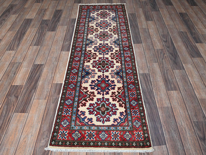 1'10" x 6'0" New Hand Knotted Ivory Wool Runner Oriental Rug - MOA102508