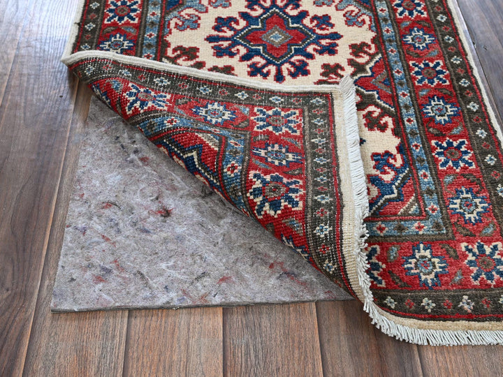 1'10" x 6'0" New Hand Knotted Ivory Wool Runner Oriental Rug - MOA102508