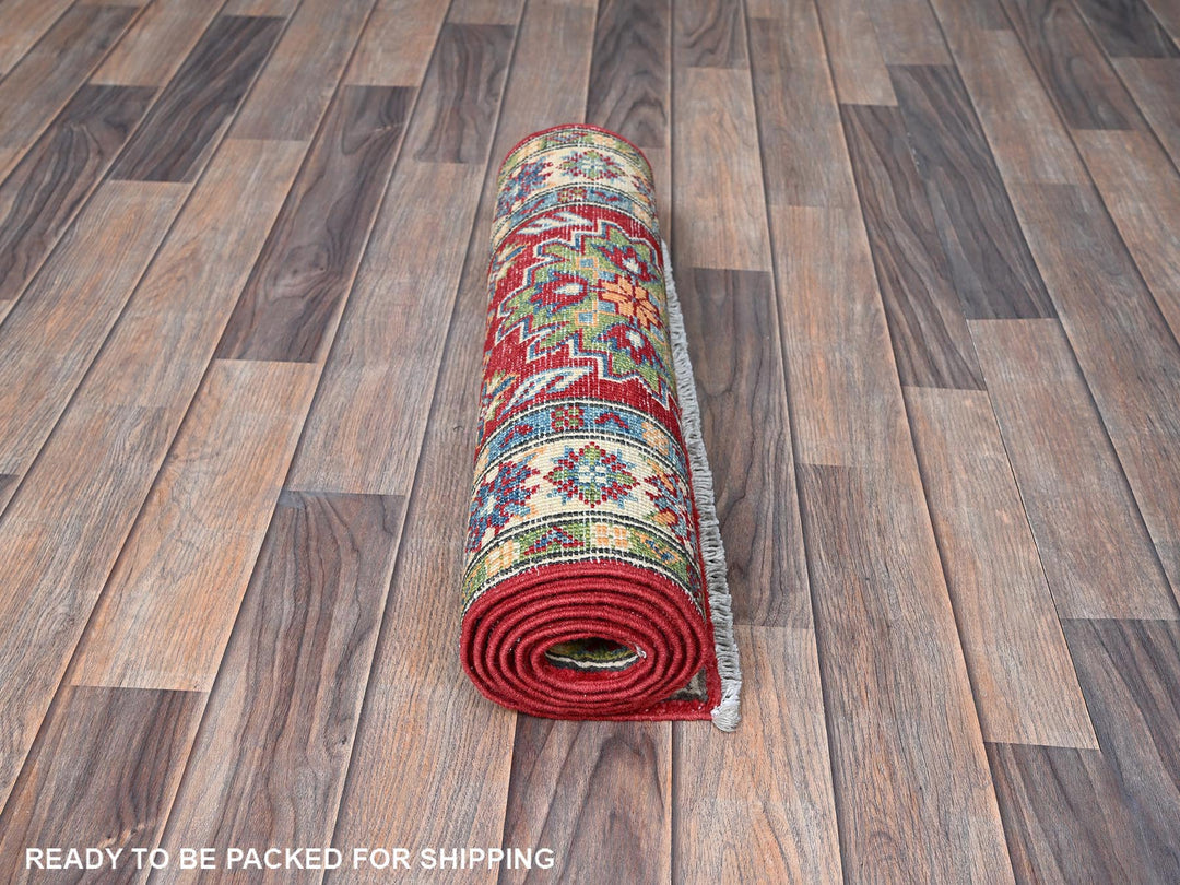 2'0" x 5'10" New Hand Knotted Red Wool Runner Oriental Rug - MOA102511