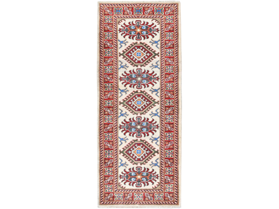 2'0" x 5'10" New Hand Knotted Ivory Wool Runner Oriental Rug - MOA102512