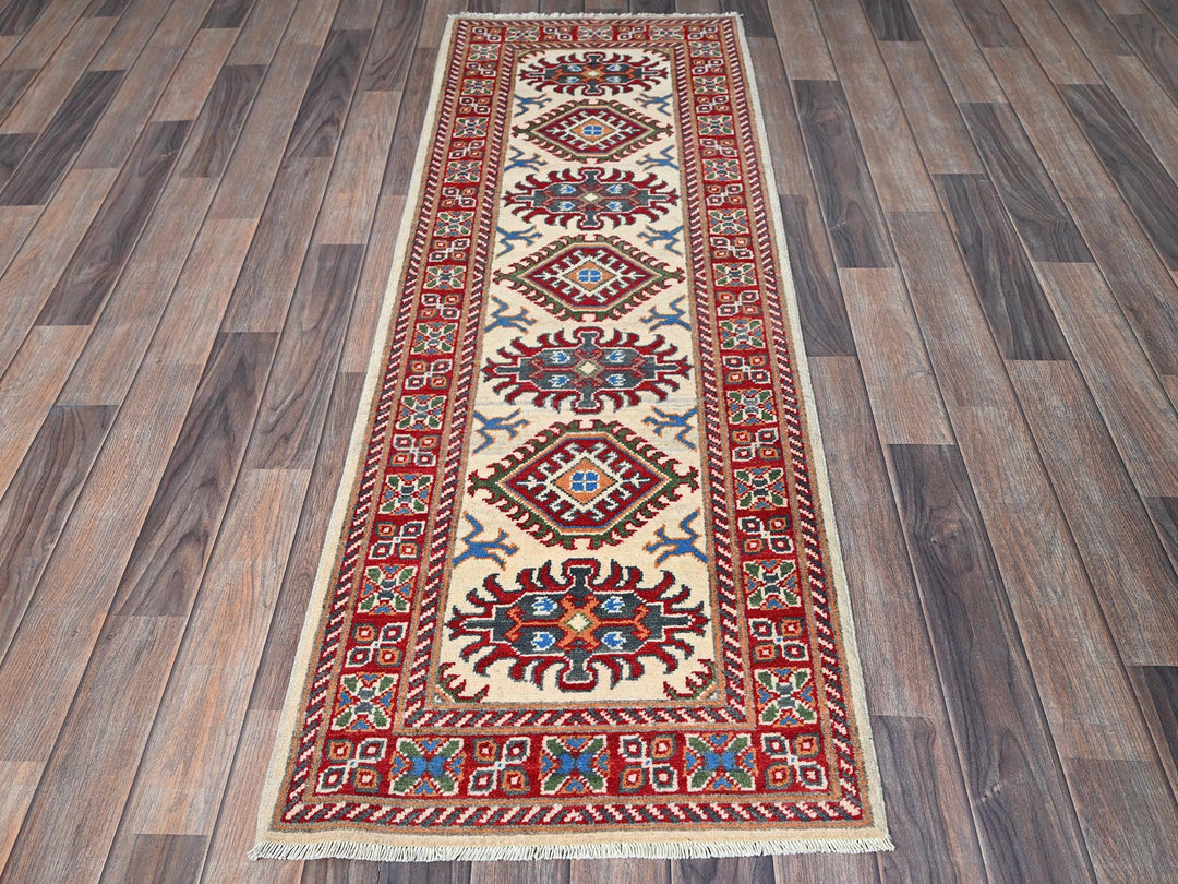 2'0" x 5'10" New Hand Knotted Ivory Wool Runner Oriental Rug - MOA102512