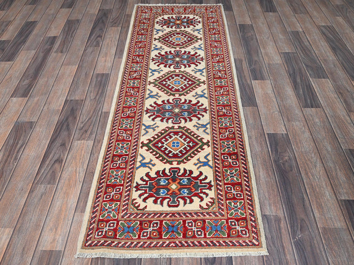 2'0" x 5'10" New Hand Knotted Ivory Wool Runner Oriental Rug - MOA102512