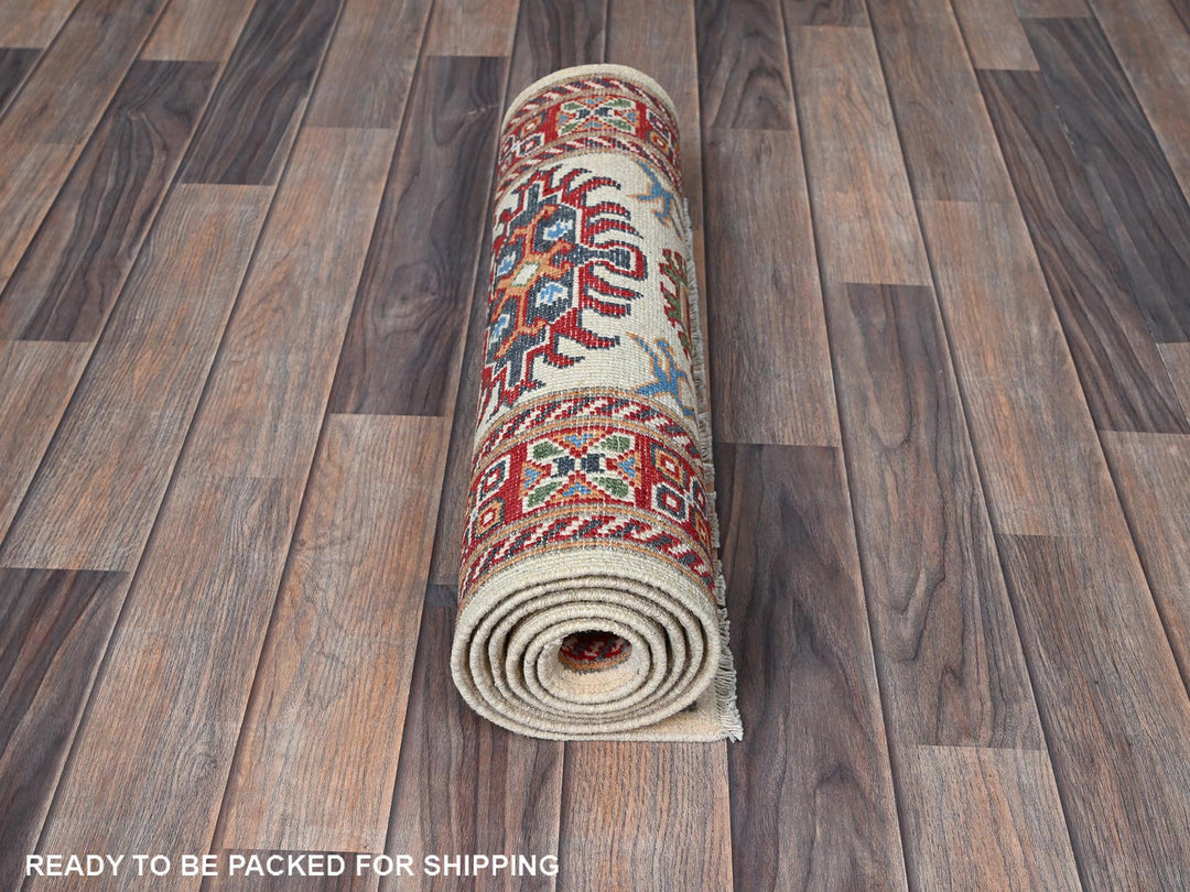 2'0" x 5'10" New Hand Knotted Ivory Wool Runner Oriental Rug - MOA102512