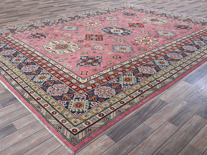 8'9" x 11'8" New Hand Knotted Pink Wool Rectangle Oriental Rug - MOA102514