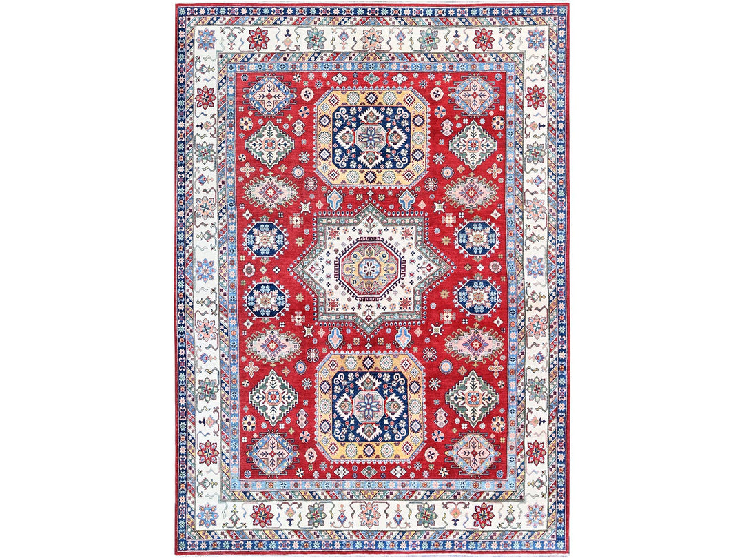 9'0" x 11'11" New Hand Knotted Red Wool Rectangle Oriental Rug - MOA102515