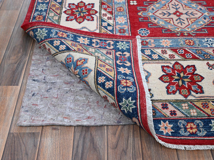 9'0" x 11'11" New Hand Knotted Red Wool Rectangle Oriental Rug - MOA102515
