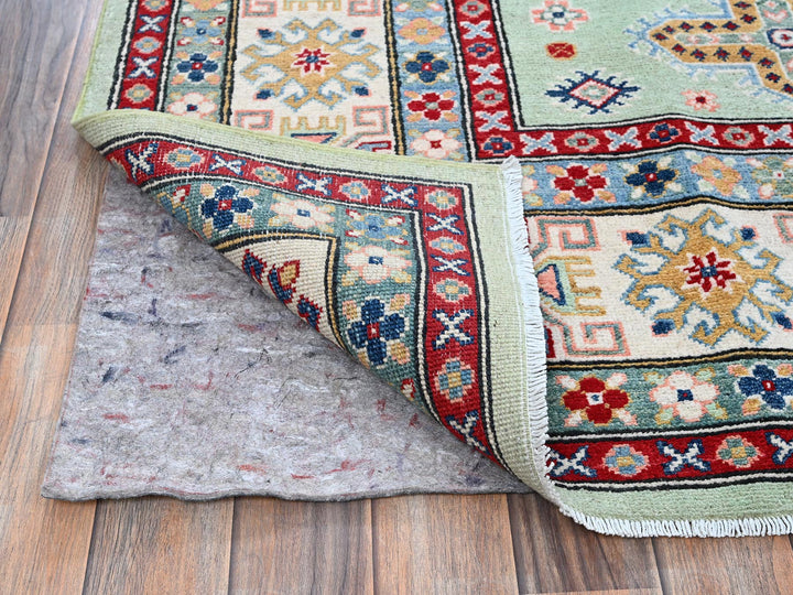 7'11" x 9'10" New Hand Knotted Green Wool Rectangle Oriental Rug - MOA102517
