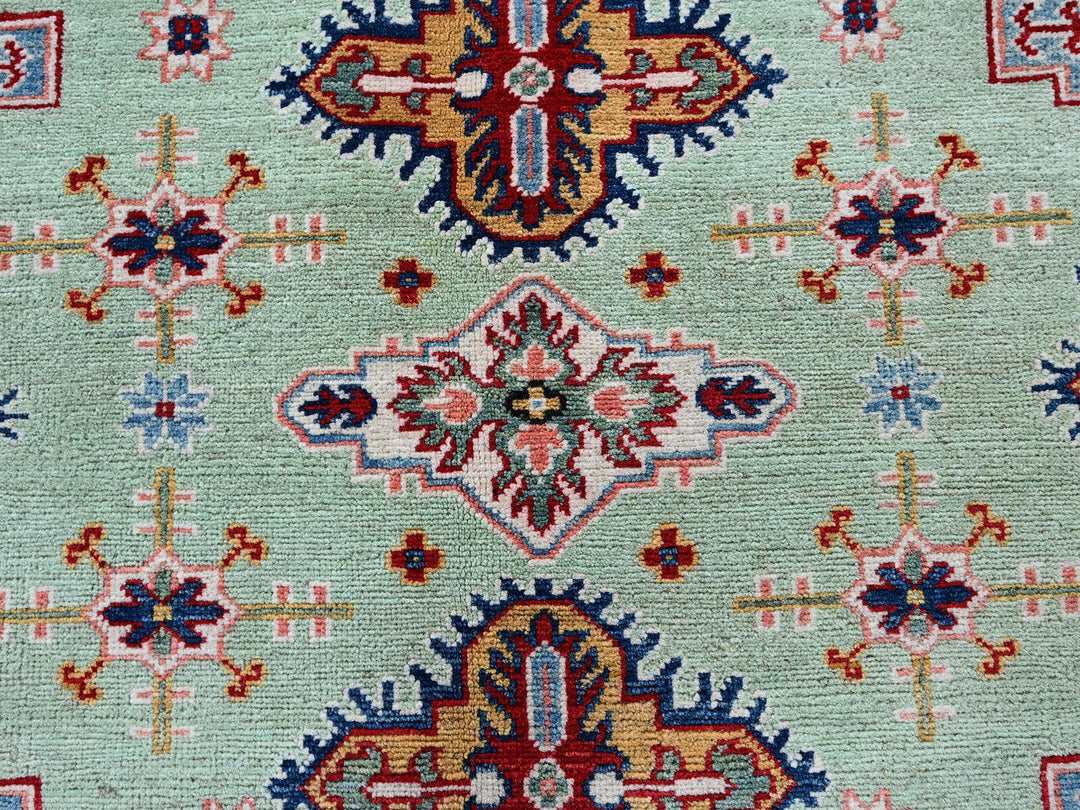 7'11" x 9'10" New Hand Knotted Green Wool Rectangle Oriental Rug - MOA102517