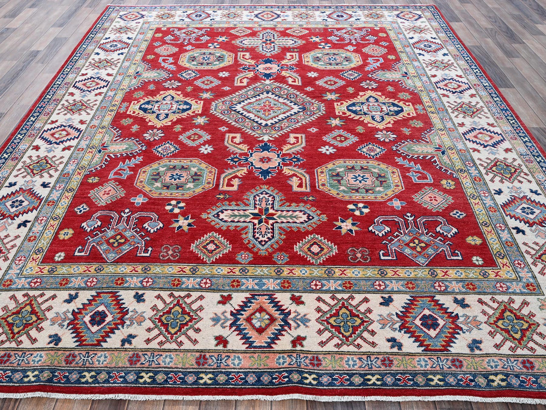 8'2" x 10'2" New Hand Knotted Red Wool Rectangle Oriental Rug - MOA102518