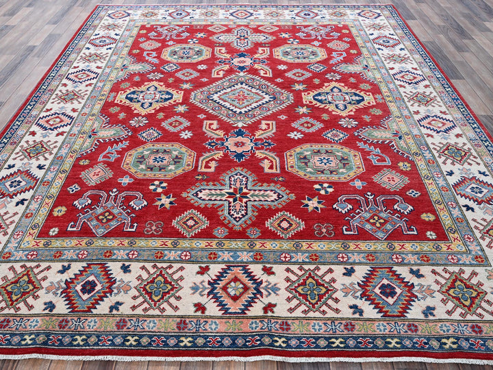 8'2" x 10'2" New Hand Knotted Red Wool Rectangle Oriental Rug - MOA102518